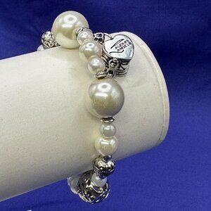 Alexa’s Angels Faux Pearl and Silver-Tone Bracelet w/ Prayer Box Charm